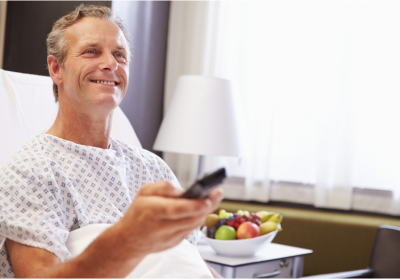 Hospital Patient watching television